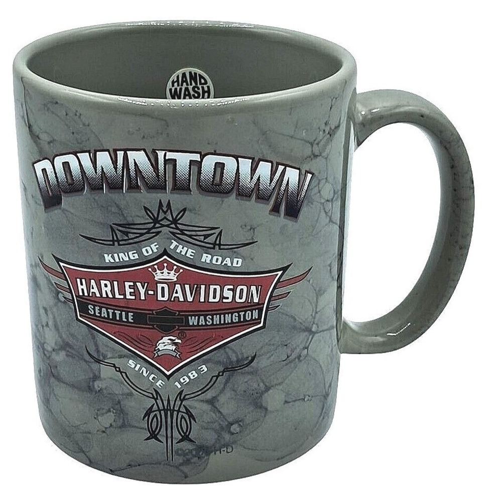 Biker Harley-Davidson Coffee Mug Unisex OS Grey Seattle Washington Downtown